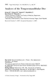 Analyses of the Temporomandibular Disc - Prague Medical Report