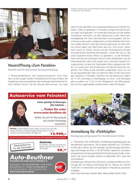 Januar 11 33.000 Verteilte Auflage - aha-Magazin