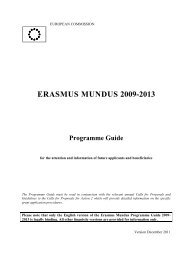 ERASMUS Mundus Program Guide - EACEA - Europa