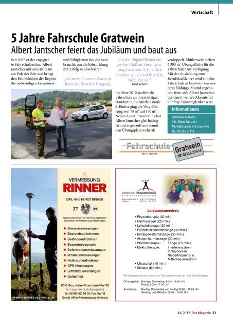 Juli 2012 - DAS MAGAZIN Steiermark-Mitte