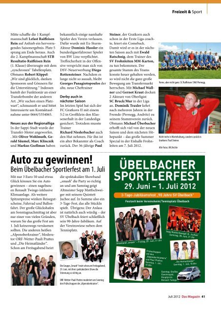 Juli 2012 - DAS MAGAZIN Steiermark-Mitte