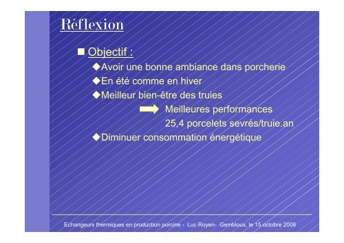 Echangeurs thermiques en production porcine - FACW