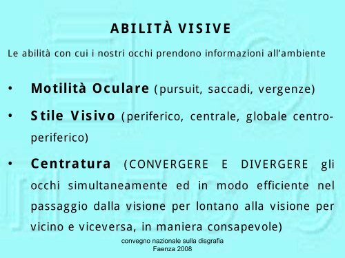 6. I problemi visuo-percettivi nella disgrafia - Per gli altri