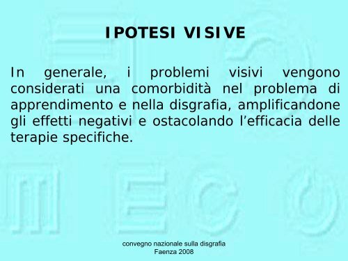 6. I problemi visuo-percettivi nella disgrafia - Per gli altri