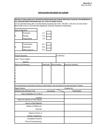 Application Form for LPG Storage & Filling Licence - Oil & Gas ...