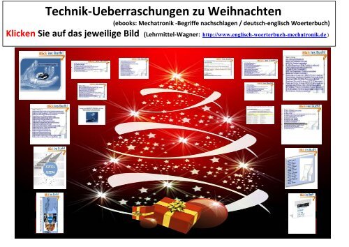 Weihnachtsgeschenk gesucht? Technik-Ueberraschungen (elektronische Buecher ebooks begriffe nachschlagen Mechatronik Woerterbuch deutsch-englisch)