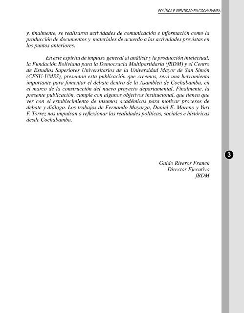 polÃ­tica e identidad en cochabamba - Ciudadania Bolivia