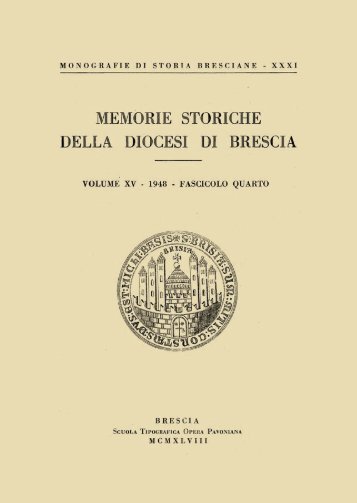 XV (1948) Monografie di storia bresciana, 31 fascicolo 4 - Brixia Sacra