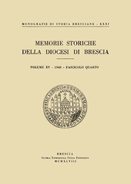 XV (1948) Monografie di storia bresciana, 31 fascicolo 4 - Brixia Sacra