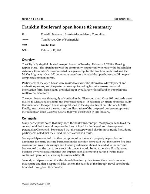 Franklin Boulevard Study - City of Springfield