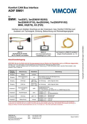 Verkaufsbeilage ADIF BM01 - Vimcom