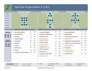 Spiritual Organization A (141) - Barrett Values Centre