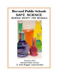 Safe Science - Secondary Programs - Brevard Public Schools