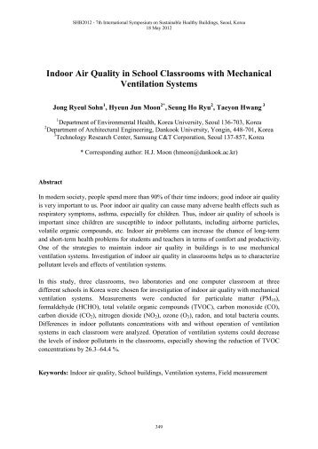 Indoor Air Quality in School Classrooms with Mechanical Ventilation ...