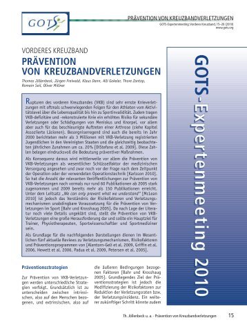 PrÃ¤vention von KB-Verletzungen (Beitrag als pdf ... - Dr. Klaus Dann