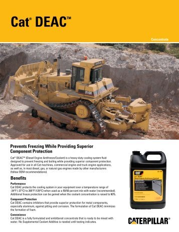 CatÂ® DEACâ¢ (Diesel Engine Antifreeze/Coolant) - Caterpillar Oil ...