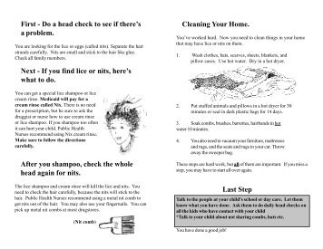 Head lice brochure - Kent County, Michigan