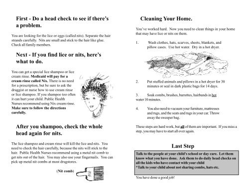 Head lice brochure - Kent County, Michigan