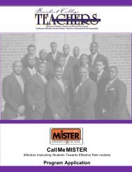 Call Me MISTER Program Application - Benedict College