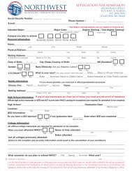 Admissions Application - Northwest Mississippi Community College