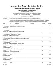 Seeburg Stack Number Database Report - Mechanical Music Press