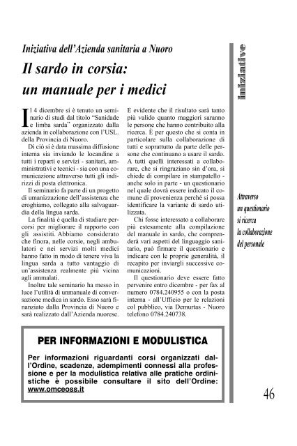 SASSARI MEDICA n. 1/2 - OMCeO Sassari