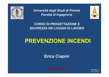 PSLL VVF Lezione n.1.pdf - UniversitÃ  degli Studi di Firenze