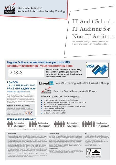 IT Audit School - IT Auditing for Non-IT Auditors - MIS Training