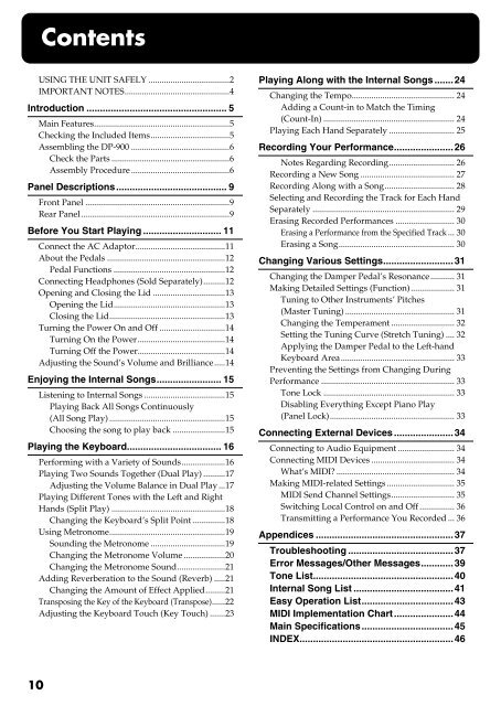 Owner's Manual (DP-900_OM.pdf) - Roland