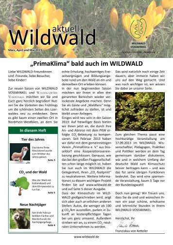 Wald aktuell - Wildwald Vosswinkel