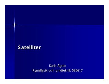 Satelliter - Space.irfu.se - Uppsala