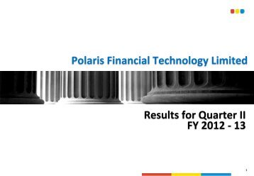 Q2 FY13 - Polaris Financial Technology Limited