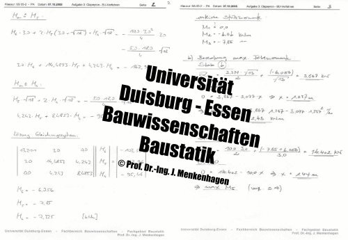 UniversitÃ¤t Duisburg - Essen Bauwissenschaften Baustatik