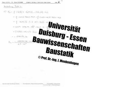 UniversitÃ¤t Duisburg - Essen Bauwissenschaften Baustatik