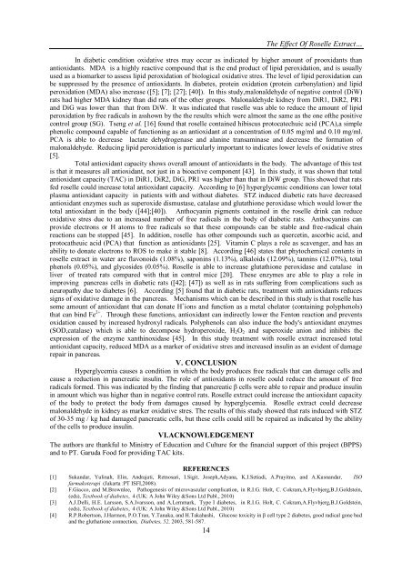 The Effect Of Roselle Extract (Hibiscus Sabdariffa Linn.) On Blood Glucose Level And Total Antioxidant Level On Diabetic Rat Induced By Streptozotocin