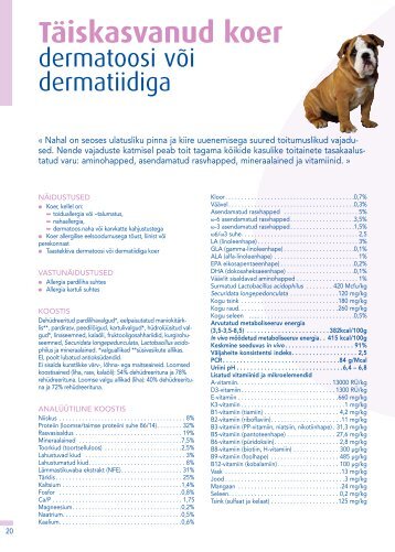 Vet Complex Dermal Dog tooteinfo pdf kujul