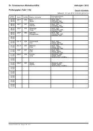 2012 PrÃ¼fungsplan (Takt 1-16) - Evangelisches Schulzentrum ...