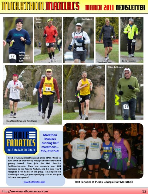 MARCH 2011 NEWSLETTER - Marathon Maniacs