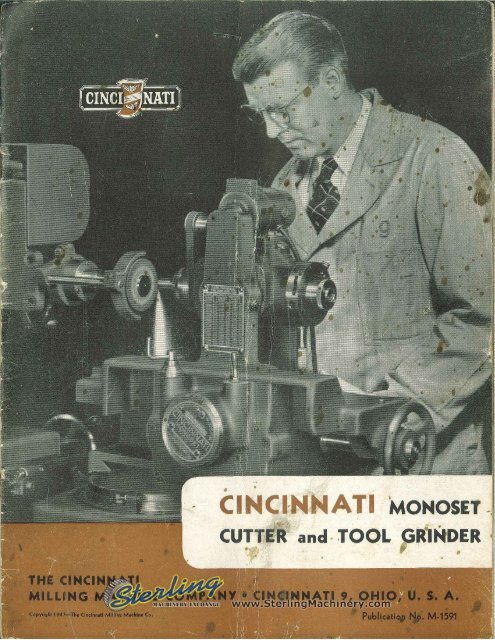 Cincinnati Monoset Cutter and Tool Grinder Brochure - Sterling ...