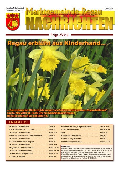 Gemeinde - Nachrichten Nr. 2/2010 - Regau