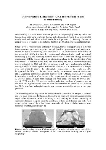 Al-Cu Wire-Bonding - Israel Society for Microscopy