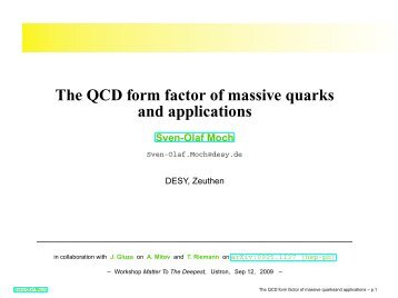 The QCD form factor of massive quarks and applications