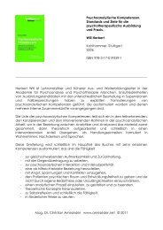 Psychoanalytische Kompetenzen - Mag. Dr. Christian Arnezeder