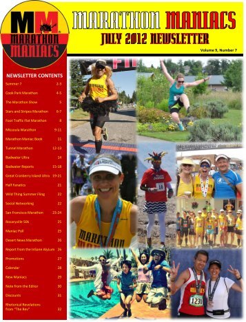 NEWSLETTER CONTENTS - Marathon Maniacs