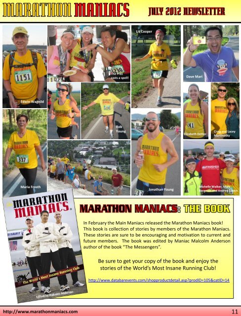 NEWSLETTER CONTENTS - Marathon Maniacs