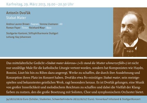 Stunde der Kirchenmusik - Stiftsmusik Stuttgart
