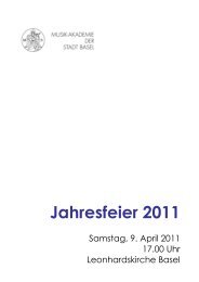 Jahresfeier 2011 - Musik-Akademie Basel