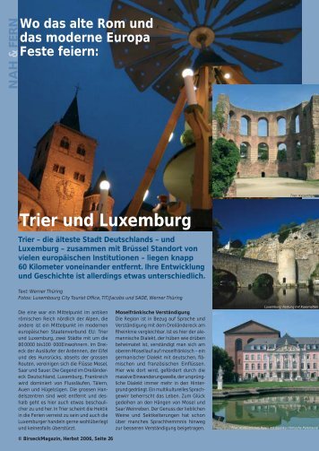 Trier und Luxemburg - Birseck Magazin