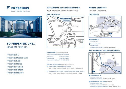 so finden sie uns... how to find us... - Karriere - Fresenius Medical Care