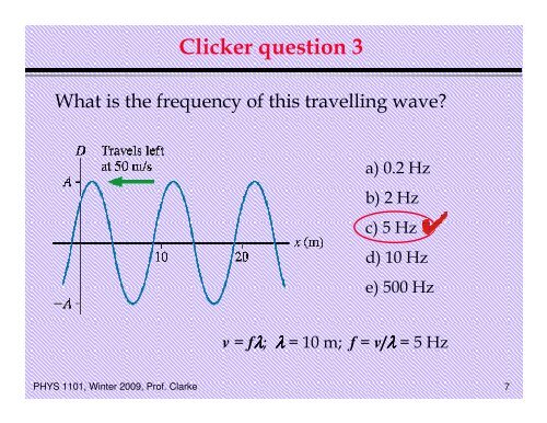 1. Types of waves 2. The wave equation of motion: y(x,t) = ymsin(kx ...